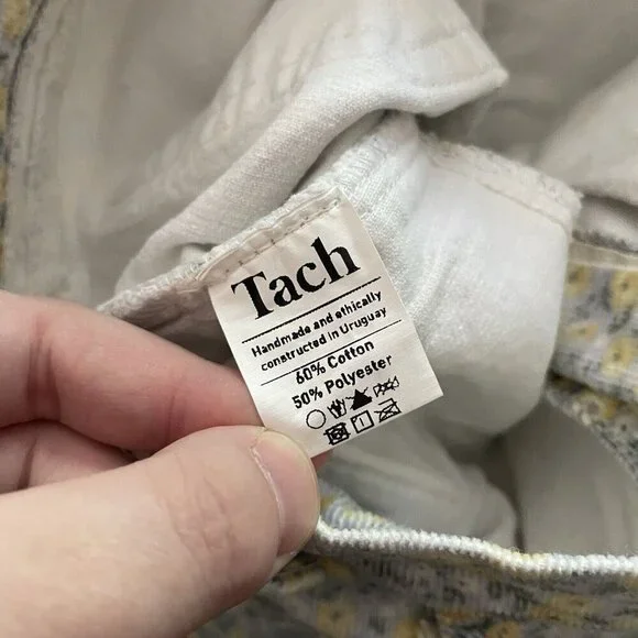 Tach Clothing Womn XS Ditsy Floral High Rise Tapered Crystal Corduroy Ankle Pant - Picture 14 of 14